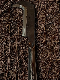 Demir Saplı Dövme Çelik Tahra Orak Odun Budama Dal Kesme Den